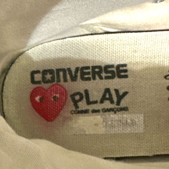 Converse Play High Top Sneakers Mens Size 11 Black Lace-Up Comme De Garcons - Picture 14 of 15